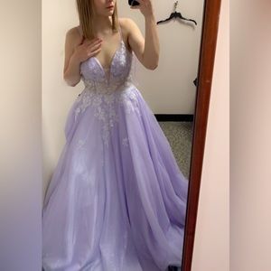 Embroidered Floral Illusion Bodice Ball Gown